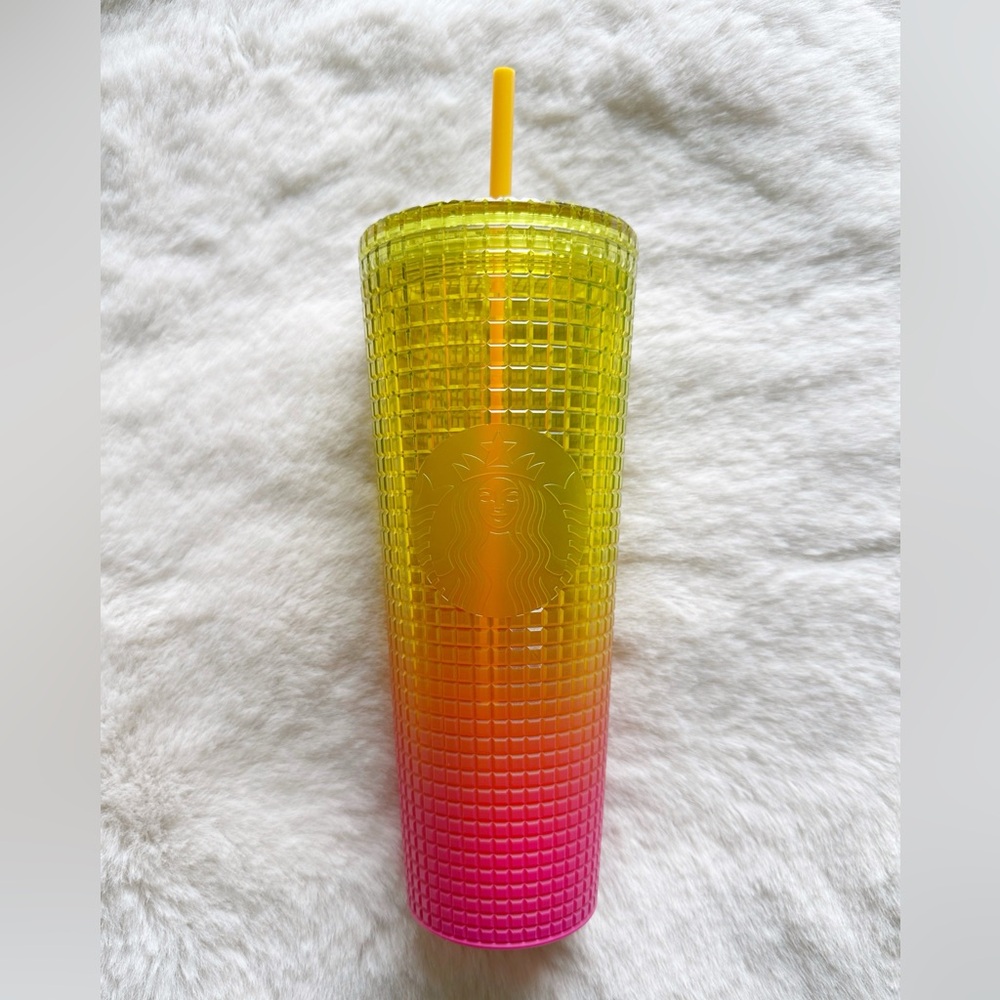 Starbucks Yellow Pink Jeweled Ombre Tumbler